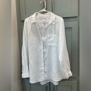 Sigrid Olsen White Casual Button Down Shirt